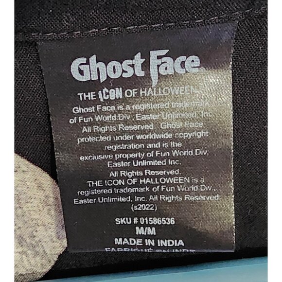 Spirit Halloween Ghost Face Women's M Short Sleeve Button Up Tie Front Top Rare - Picture 6 of 11